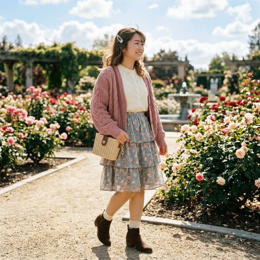 A Himekaji Casual Outfit for a Sunny Cool Day in March 2026 in San Jose, California