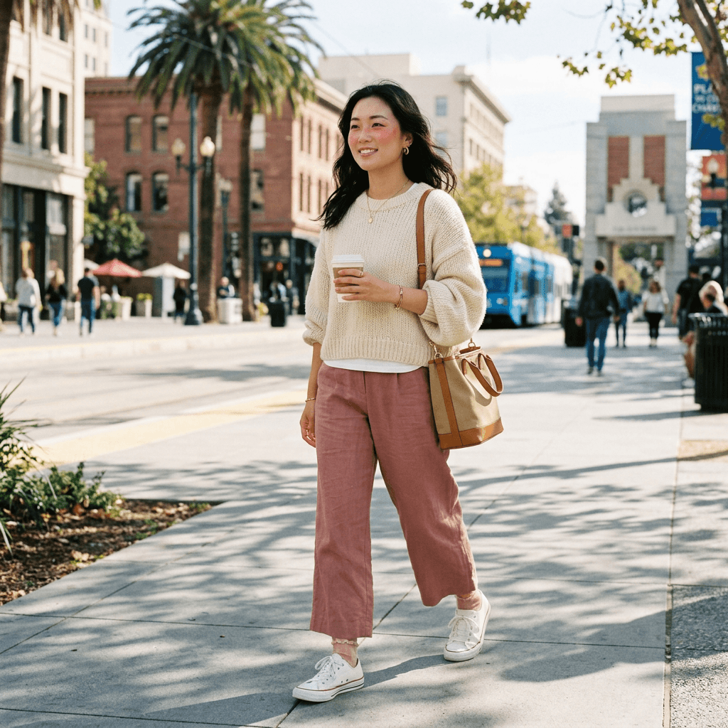 An Igari Casual Outfit for a Sunny Cool Day in March 2026 in San Jose, California