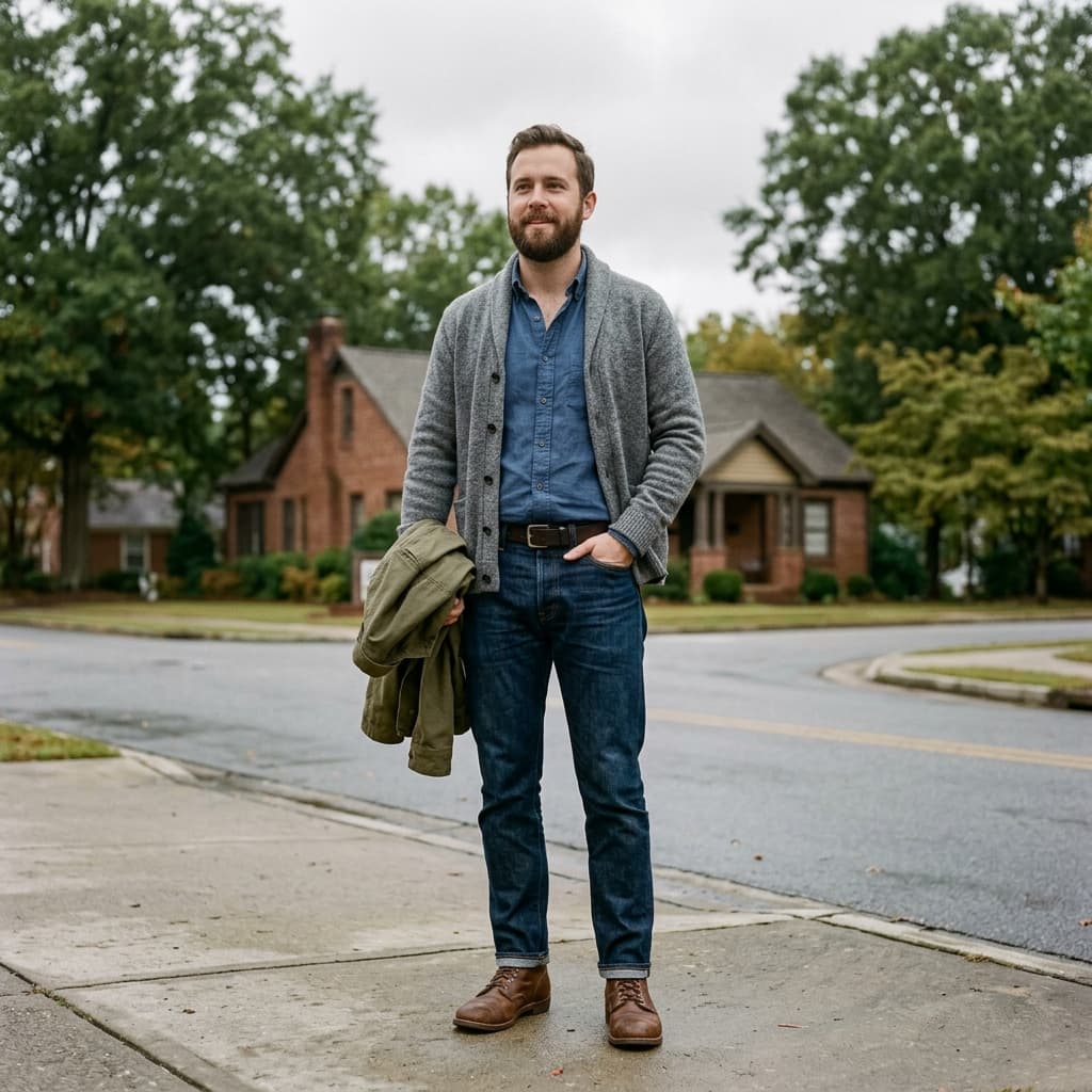A J Crew Casual Outfit for an Overcast Warm Day in May 2026 in Mableton, Georgia