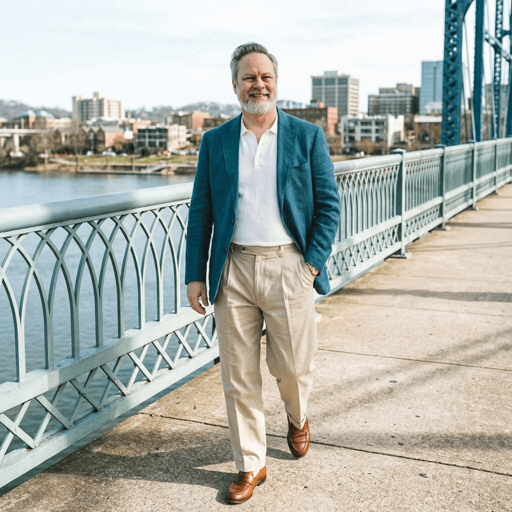 A Smart Casual Outfit for a Sunny Hot Day in March 2026 in Chattanooga, Tennessee