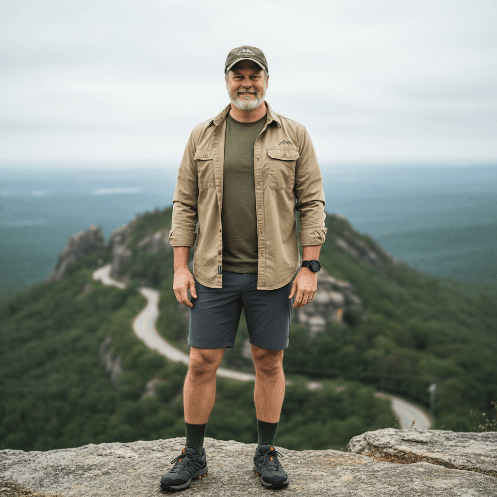 A Going on a Hike on Lookout Mountain Casual Outfit for an Overcast Warm Day in March 2026 in Chattanooga, Tennessee