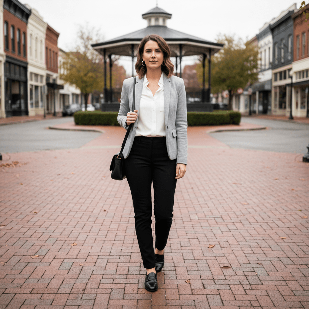 A Business Casual Outfit for an Overcast Cool Day in March 2026 in Marietta, Ga