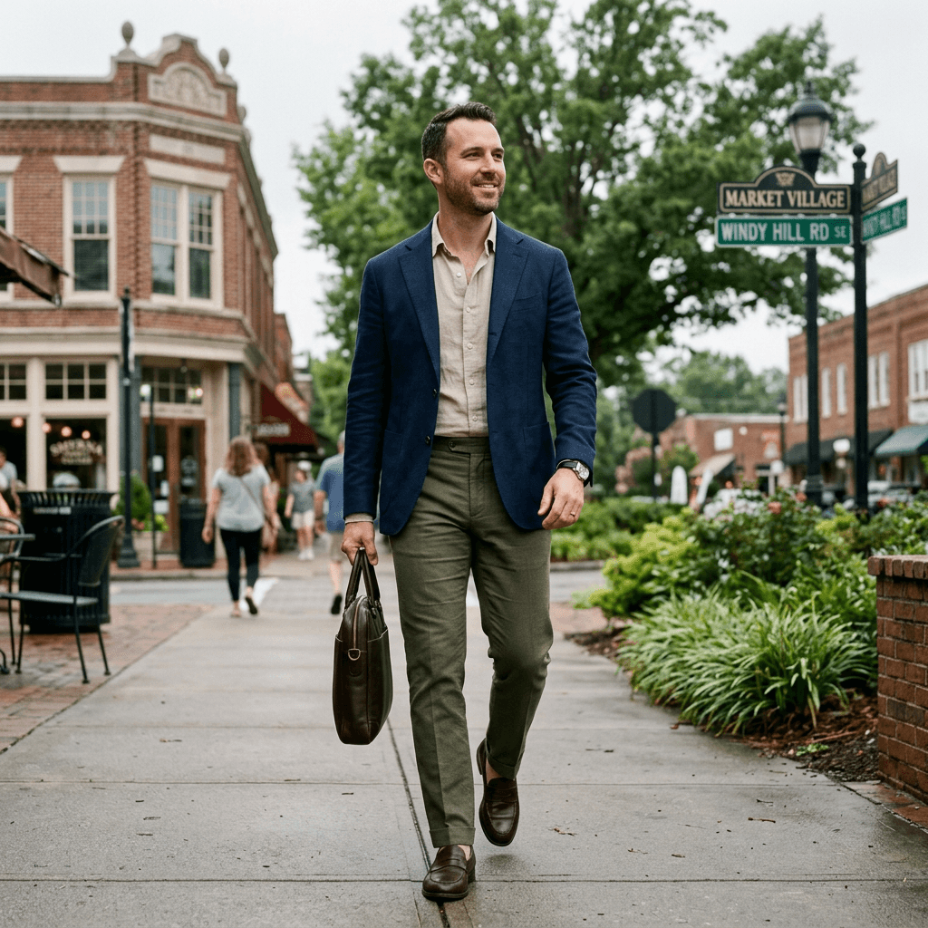 A Business Casual Outfit for an Overcast Warm Day in March 2026 in Smyrna, Georgia