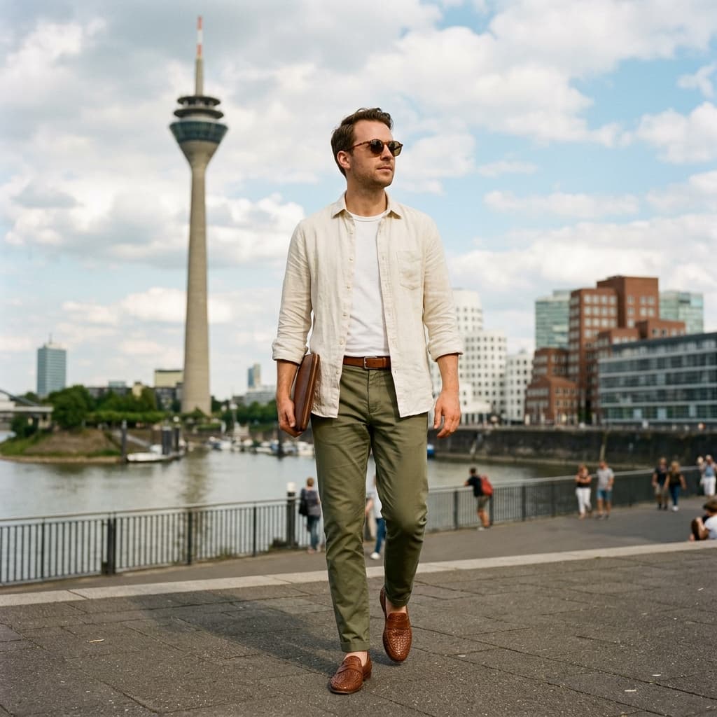 A Casual Outfit for a Partly Cloudy Hot Day in May 2026 in Düsseldorf, Nordrhein-westfalen