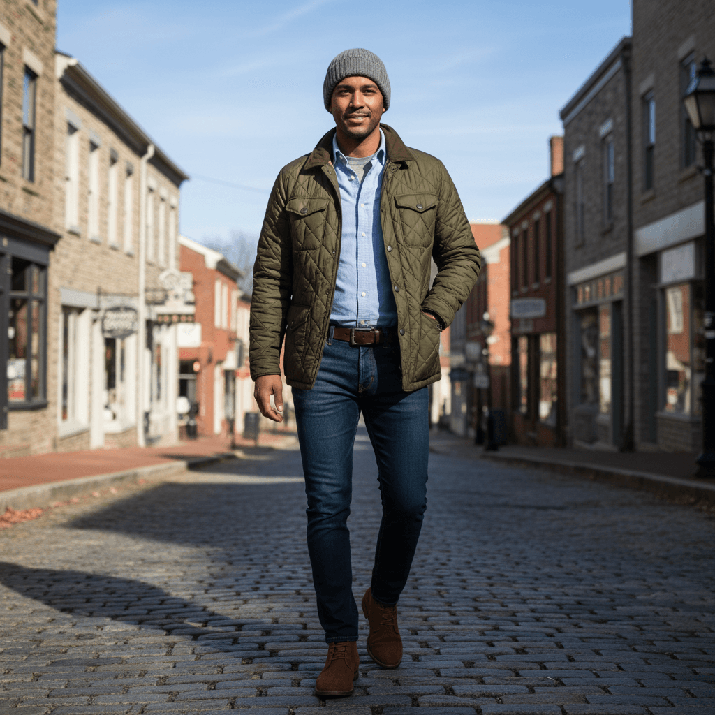 A Casual Outfit for a Sunny Cold Day in March 2026 in Ellicott City, Maryland