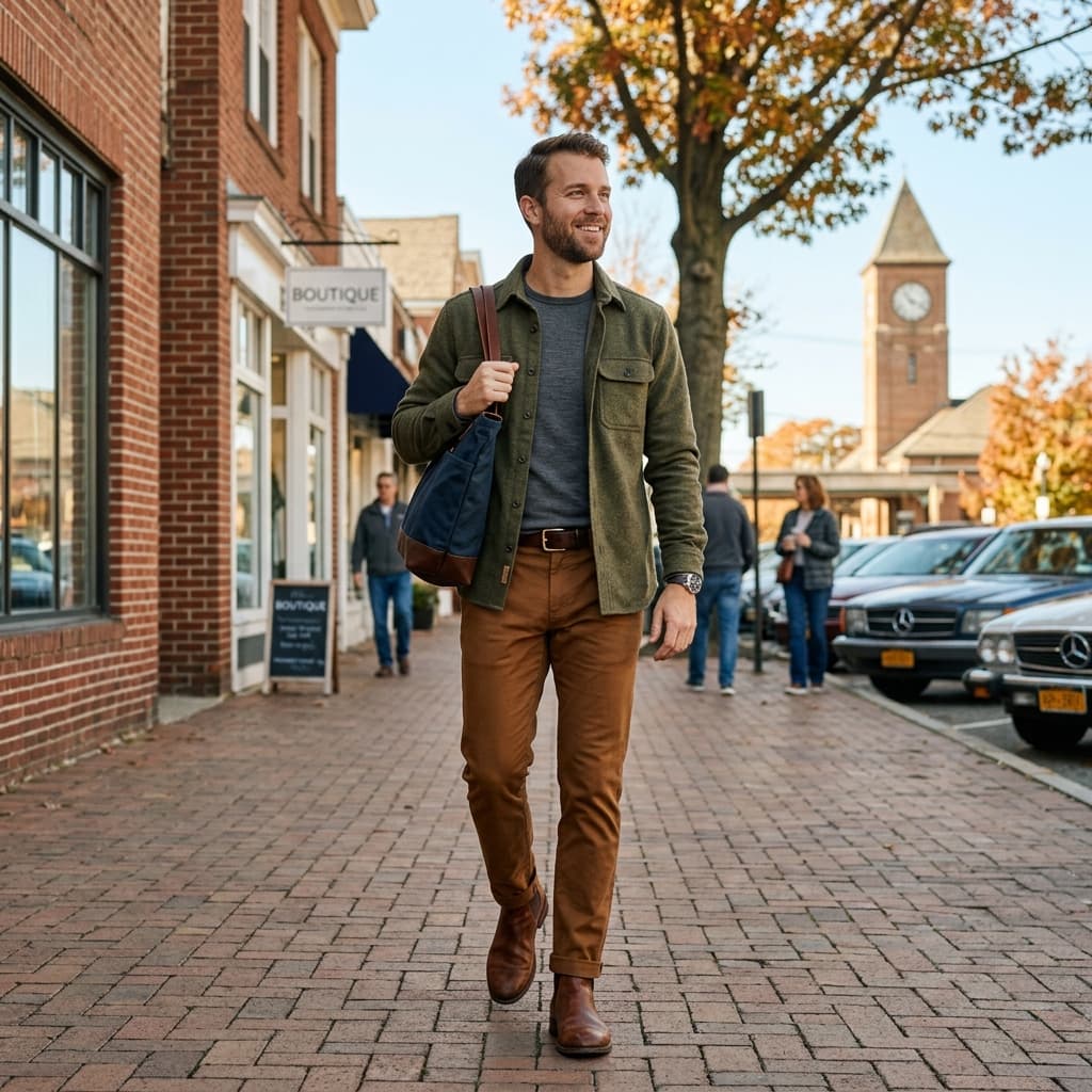 A Casual Outfit for a Sunny Cool Day in June 2026 in Huntington Station, New York