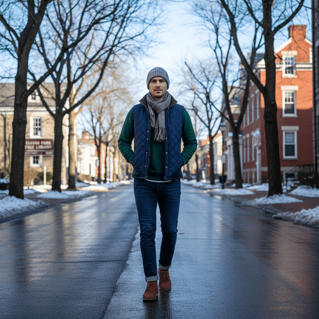 A Casual Outfit for a Sunny Freezing Day in March 2026 in Elkins Park, Pennsylvania