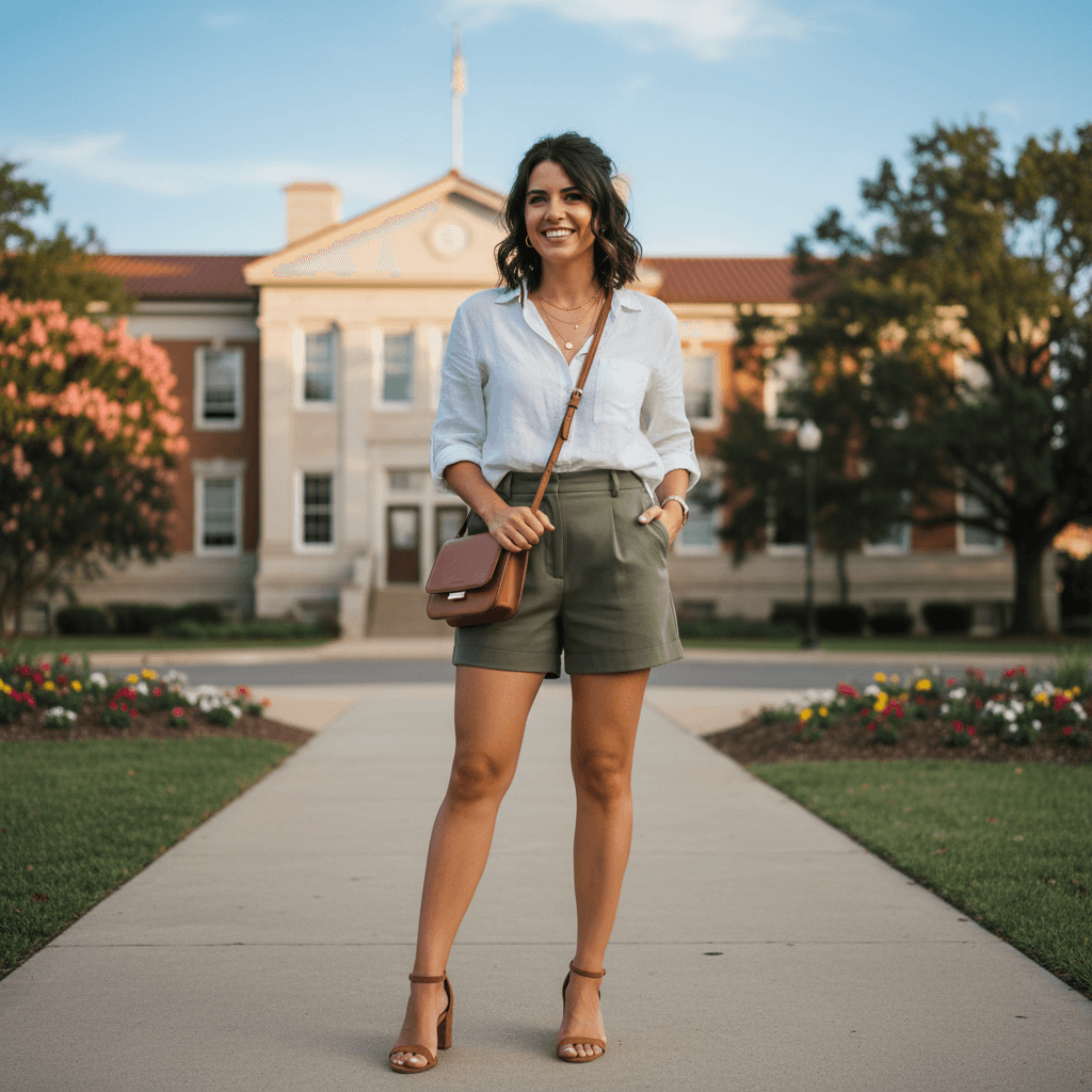 A Smart Casual Outfit for a Sunny Warm Day in March 2026 in Florence, Alabama