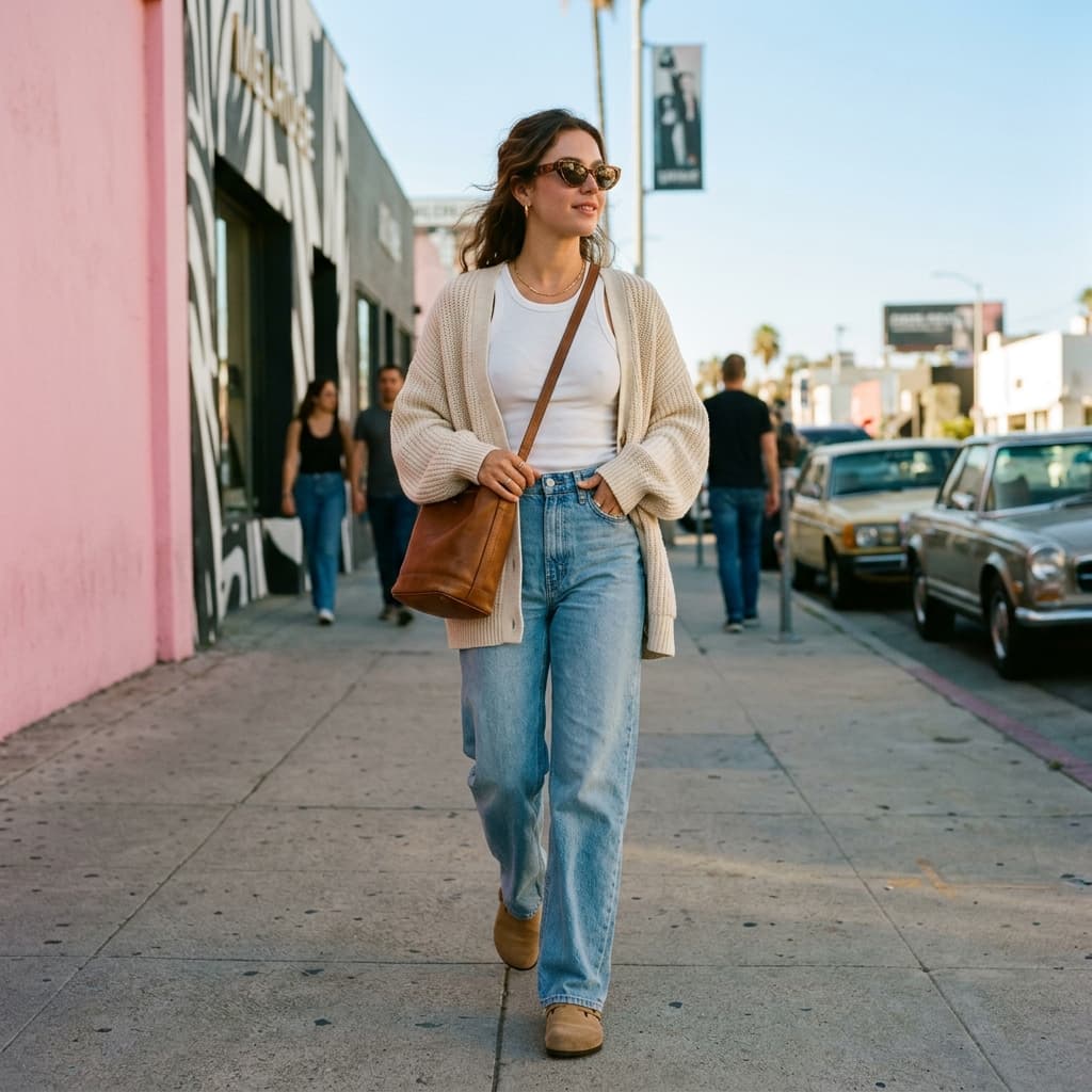 A Casual Outfit for a Sunny Cool Day in Los Angeles, California